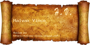 Halvax Vince névjegykártya